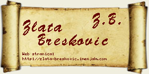 Zlata Brešković vizit kartica